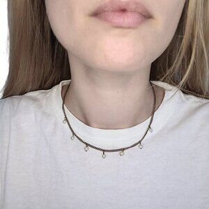Dainty Minimalist Gold Vintage Pearl Choker Necklace